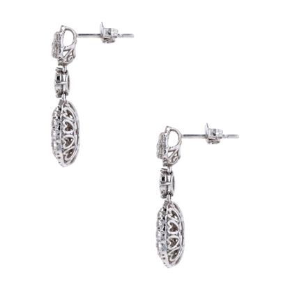 2 1/3 ctw 14K White Gold Diamond Drop Earrings
