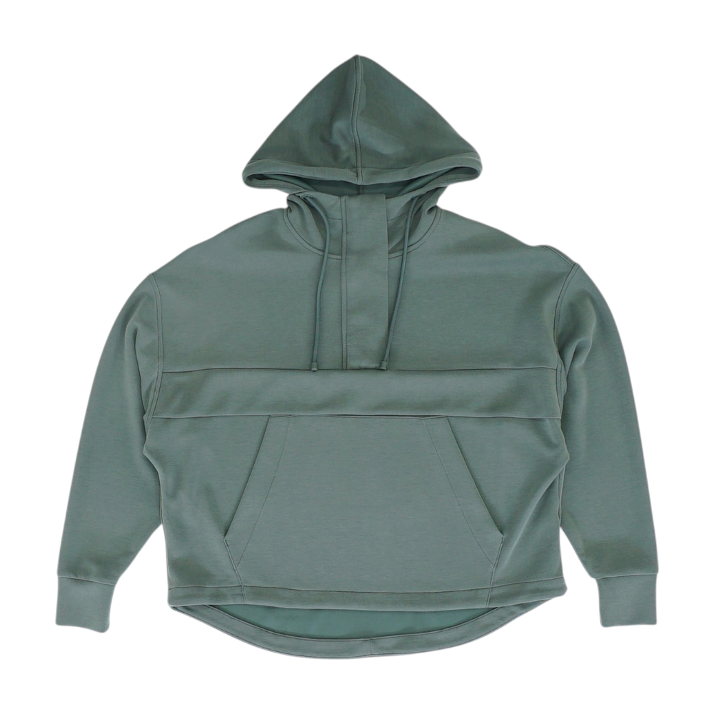 Green Solid Hoodie Pullover