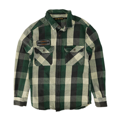 Green Plaid Flannel Button Down