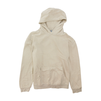 Beige Solid Hoodie Pullover