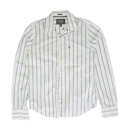 White Striped Long Sleeve Button Down