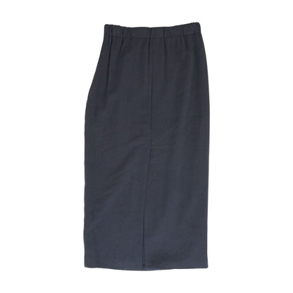 Navy Solid Midi Skirt