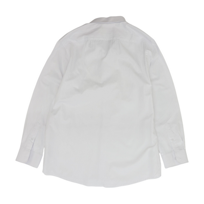 White Solid Long Sleeve Button Down