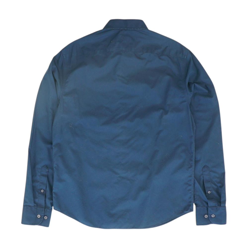 Navy Solid Long Sleeve Button Down
