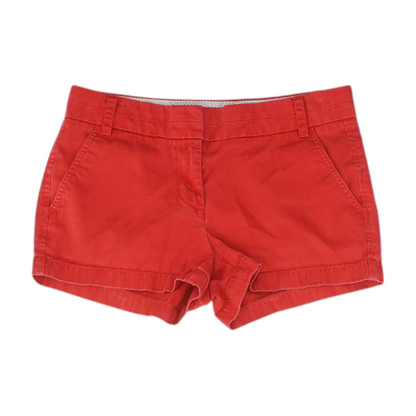 Red Solid Chino Shorts