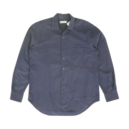 Navy Solid Long Sleeve Button Down