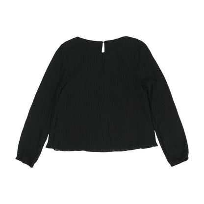 Black Solid Long Sleeve Blouse