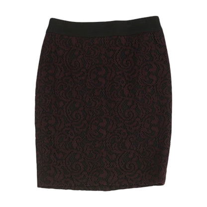 Burgundy Embroidery Detail Mini Skirt