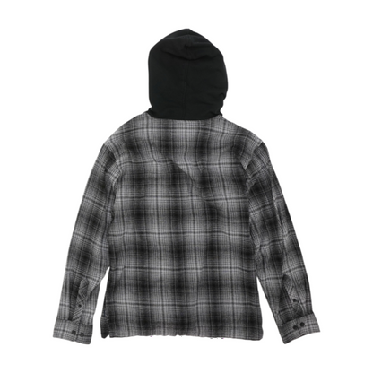 Gray Plaid Flannel Button Down