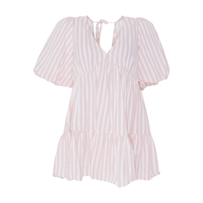 Pink Striped Mini Dress