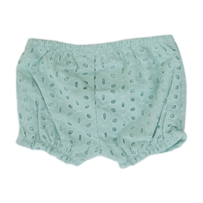 Green Solid Shorts