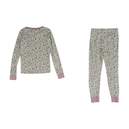 Beige Floral Pajama Set