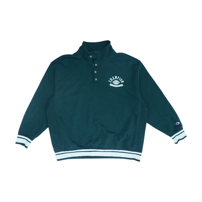 Green Solid 1/4 Zip Pullover