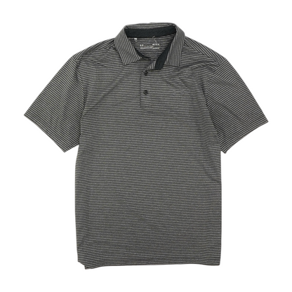 Under Armour Gray Striped Short Sleeve Polo – Image 1
