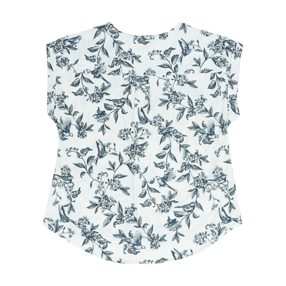 White Petite Floral Blouse