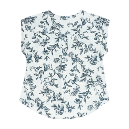 White Petite Floral Blouse