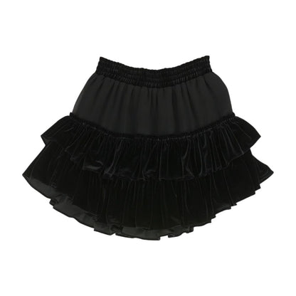 Black Solid Mini Skirt