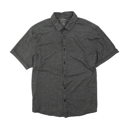 Gray Solid Short Sleeve Polo