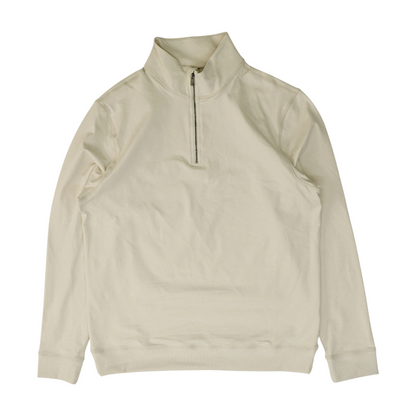 Beige Solid 1/4 Zip Pullover
