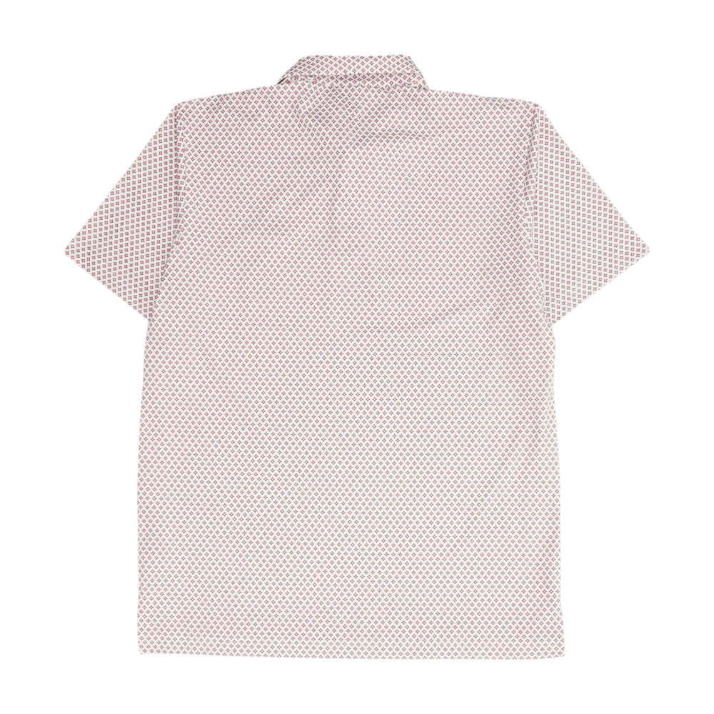 Dunning Golf White Print Short Sleeve Polo – Image 2