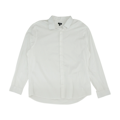 White Solid Long Sleeve Button Down