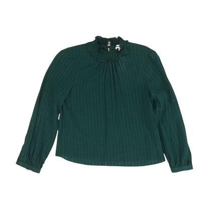 Green Solid Long Sleeve Blouse