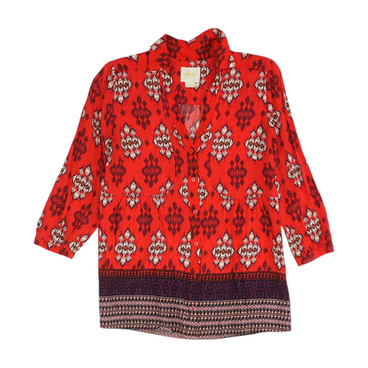 Red Print Blouse