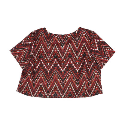 Red Misc. Short Sleeve Blouse
