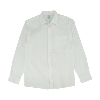White Solid Long Sleeve Button Down