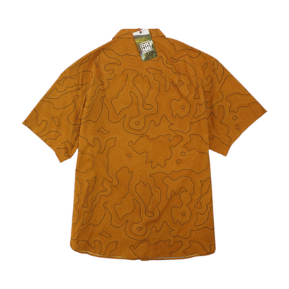 Brown Tall Print Short Sleeve Button Down