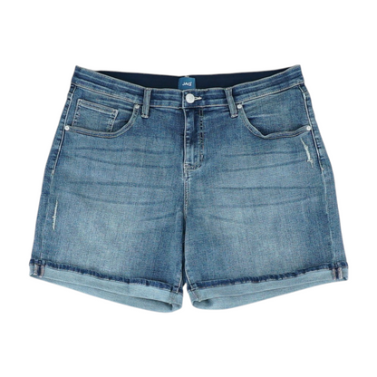 Blue Solid Denim Shorts