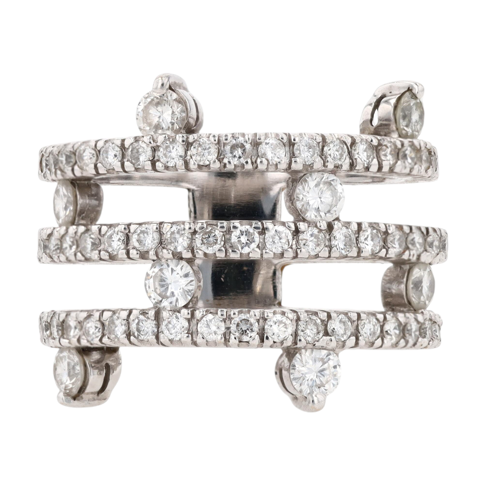 1 ctw 18K White Gold Diamond Fashion Ring – Image 1