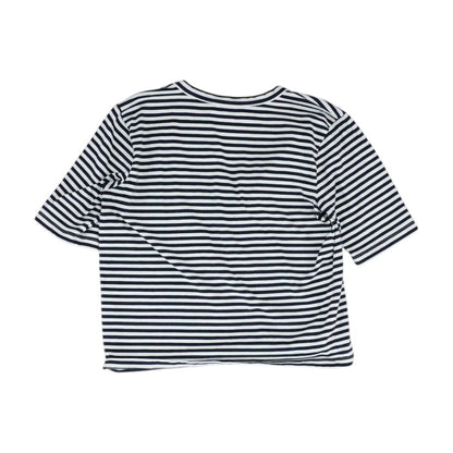 Navy Striped V Neck T-Shirt
