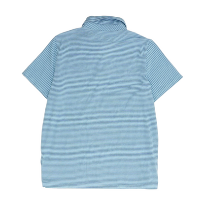 Blue Striped Short Sleeve Polo