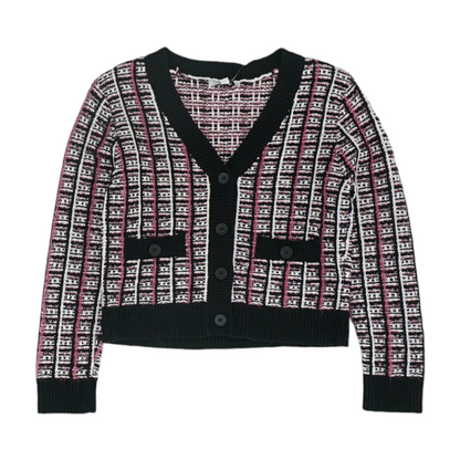 Pink Plaid Cardigan Sweater