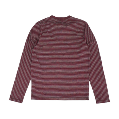 Maroon Striped Henley T-Shirt