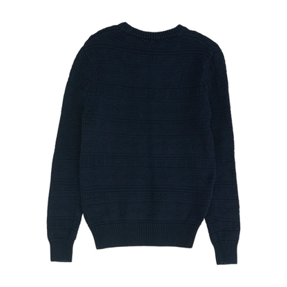 Navy Solid Pullover Sweater