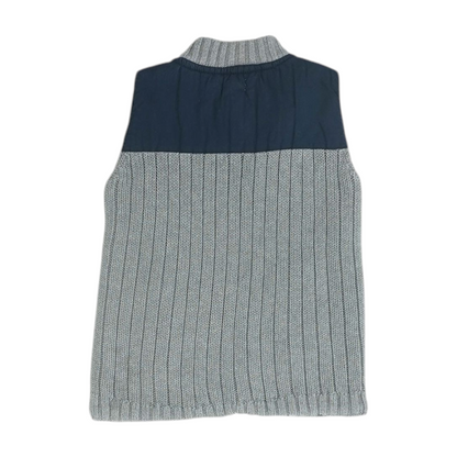 Gray Color Block Vest Sweater