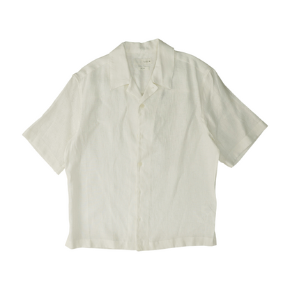 White Solid Short Sleeve Button Down