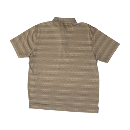 Gray Striped Short Sleeve Polo