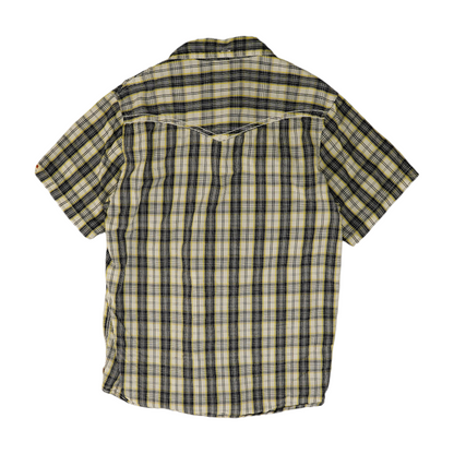 Navy Plaid Short Sleeve Button Down