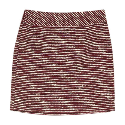 Maroon Striped Mini Skirt