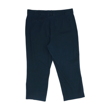 Black Solid Chino Capris