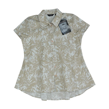 Beige Tropical Button Down