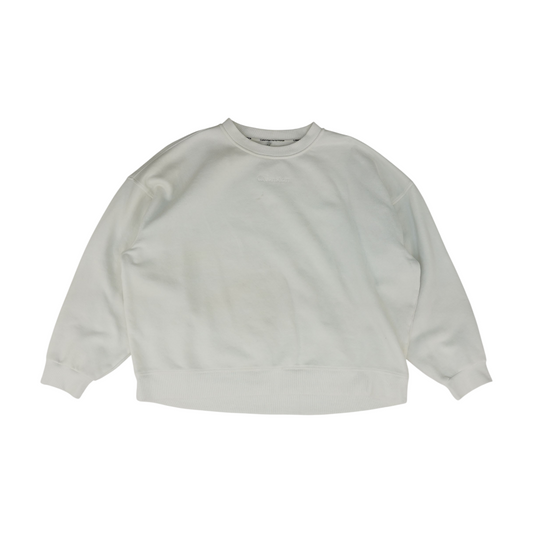 White Solid Sweatshirt Pullover