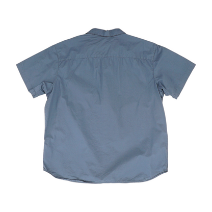 Navy Solid Short Sleeve Button Down
