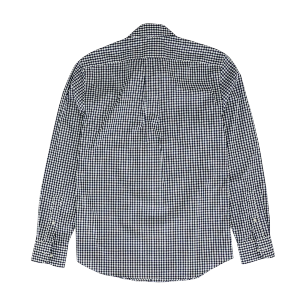 Navy Check Long Sleeve Button Down