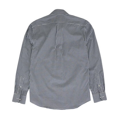 Navy Check Long Sleeve Button Down