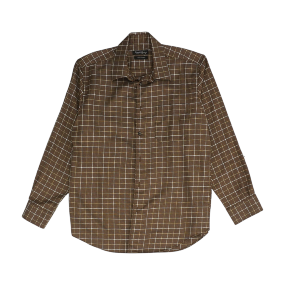 Brown Check Long Sleeve Button Down