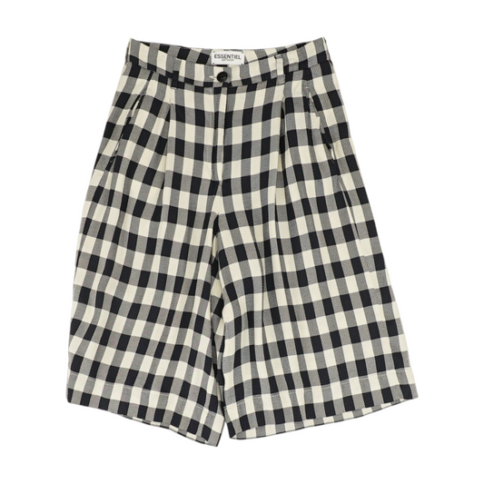 Black Check Chino Shorts